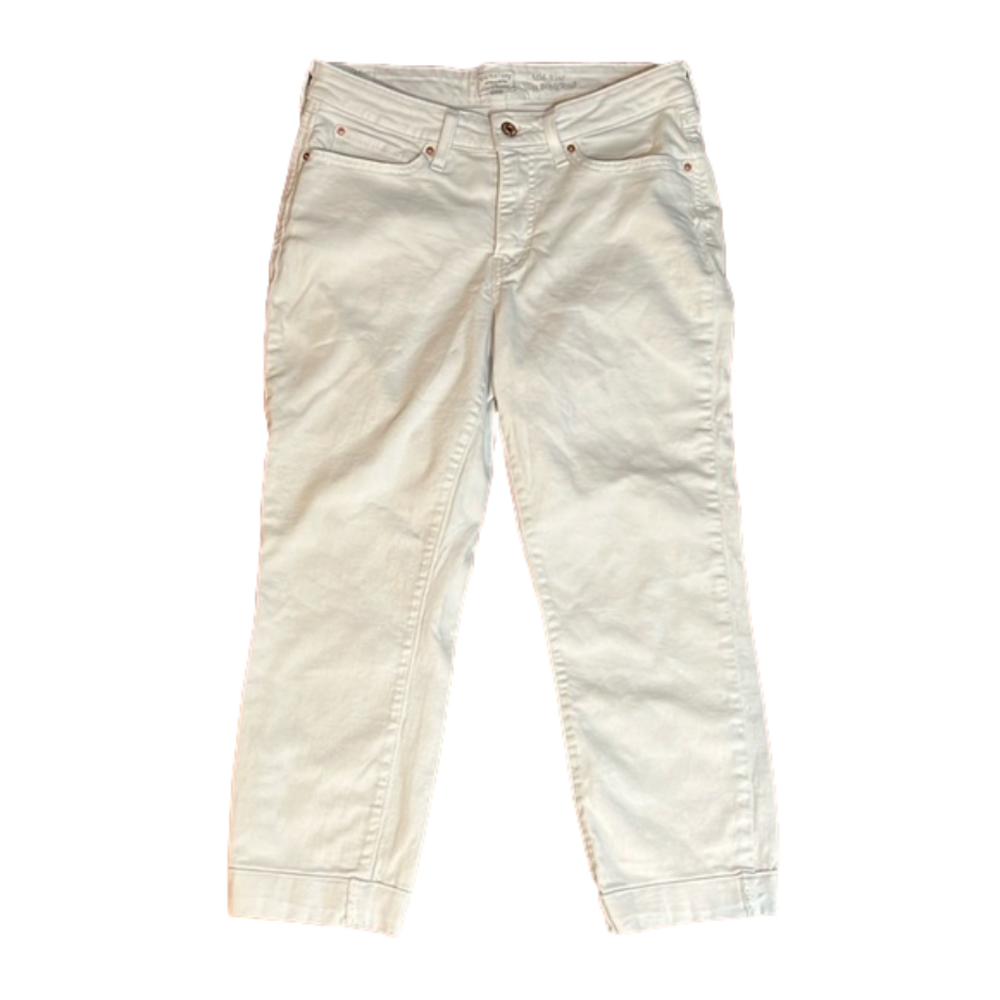size 10 levi strauss gold mid rise slim boyfriend white jeans